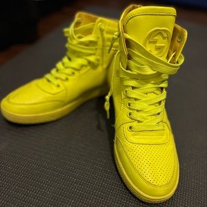 Lime Green hightop Gucci shoes